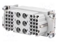 Connector: HDC; contact insert; female; 10A,40A; 160V,690V HARTING