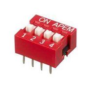 DIP SWITCH, 4POS, SPST-NO, SLIDE, TH