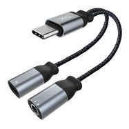 Audio adapter Type-c to Type-c + Jack 3.5mm XO NBR160B Bluetooth transfer function (black), XO