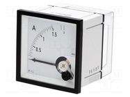 Ammeter; on panel; I AC: 0÷1.5A,3A; True RMS; Class: 1.5; 45÷65Hz Gossen Müller & Weigert