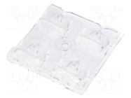 LED lens; square; transparent; LED CREE,LED TOSHIBA; H: 7mm LEDIL
