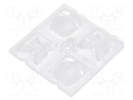 LED lens; square; transparent; H: 12.27mm; Body dim: 50x50mm LEDIL