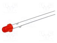 LED; 3mm; red; 10÷15(typ)-20mcd; 30°; Front: convex; No.of term: 2 OPTOSUPPLY