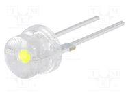 LED; 8mm; white cold; 140°; Front: convex; 8.4÷10.8VDC; 8000-17000K OPTOSUPPLY