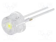 LED; 8mm; white cold; 140°; Front: convex; 8.4÷10.8VDC; 5500-800K OPTOSUPPLY