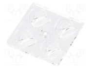 LED lens; square; transparent; H: 8mm; Body dim: 50x50mm LEDIL