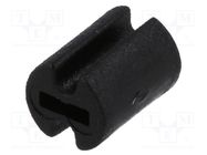 Spacer sleeve; LED; Øout: 4.5mm; ØLED: 3mm; L: 6mm; black; UL94V-2 FIX&FASTEN