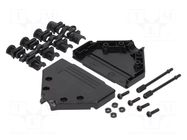 Enclosure for connectors: D-Sub; straight; unshielded; UNC 4-40 MH CONNECTORS