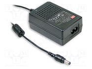 Power supply: switching; 15VDC; 1.66A; Out: 5,5/2,1; 25W; 80÷264VAC MEAN WELL