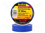 Tape: electrical insulating; W: 19mm; L: 20m; Thk: 0.18mm; blue; 225% 3M