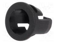 LED holder; 5mm; one-piece; black; UL94V-2; L: 6.9mm; polyamide FIX&FASTEN