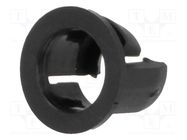 LED holder; 5mm; one-piece; black; UL94V-2; L: 6.3mm; Mat: polyamide FIX&FASTEN