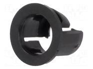 LED holder; 5mm; one-piece; black; UL94V-2; L: 6.3mm; polyamide FIX&FASTEN