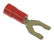 TERMINAL, FORK TONGUE, #8, RED, 18AWG