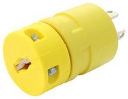 CONNECTOR AC POWER, PLUG, 15A, 125V, YEL