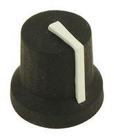 SOFT TOUCH KNOB, RUBBER, BLK/WHT, 16.2MM