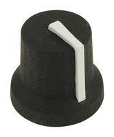 SOFT TOUCH KNOB, RUBBER, BLK/WHT, 16.2MM