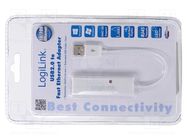 Hub USB; RJ45 socket,USB A socket x3,USB A plug; USB 2.0 LOGILINK