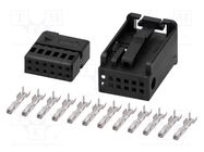 Connector housing; plug; Quadlock; PIN: 12; black 4CARMEDIA