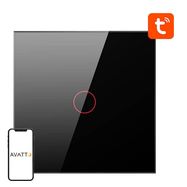 Smart Light Switch ZigBee Avatto ZTS02-EU-B1 1 Way TUYA (black), Avatto