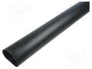 Heat shrink sleeve; glued; 3.5: 1; 63mm; L: 1m; black HELLERMANNTYTON