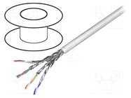 Wire; S/FTP; 4x2x23AWG; 6; wire; CCA; PVC; grey; 100m; Øcable: 6.3mm Goobay