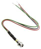 INDICATOR, LED PANEL MOUNT, RED/GREEN, 12V