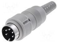 Connector: DIN; plug; male; PIN: 5; Layout: 240°; straight; for cable HIRSCHMANN