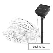 LED nano chain with solar panel, copper, 12 m, outdoor and indoor, cool white, timer, EMOS