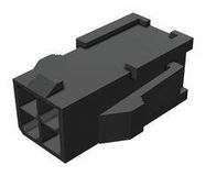 PLUG HOUSING, 4POS, NYLON 6.6, BLACK