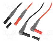 Test leads; Inom: 10A; Len: 1m; red and black; Insulation: silicone AXIOMET