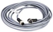 SENSOR CORD, 4P, M12 PLUG-R/A RCPT, 5M