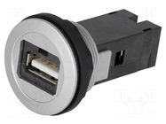 USB socket; 22mm; har-port; -25÷70°C; Ø22.3mm; IP20; silver HARTING