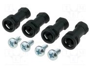 Set of screws; MNX; for covers; black; 4pcs. FIBOX