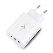 Power adapter 2x USB A USB C - 5V-20V/1,5A-3A - white - eXtreme TC48CUU