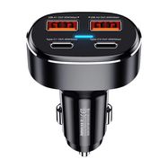 Car charger 2x USB, 2x USB-C Remax RCC329, 75W (black), Remax