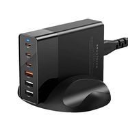 Wall charger Blitzwolf BW-S25, 75W, 3x USB + 3x USB-C (black), BlitzWolf