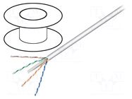 Wire; U/UTP; 4x2x23AWG; 6; wire; CCA; Insulation: PVC; grey; 100m GOOBAY