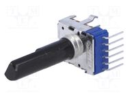 Potentiometer: shaft; 50mW; 10kΩ; ±20%; 300°; for PCB; logarithmic ALPS