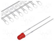 LED; red; 3mm; 0.8÷5mcd; 60°; Front: convex; 1.75÷2.5VDC; tape KINGBRIGHT ELECTRONIC