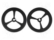 Wheel; black; Shaft: D spring; push-in; Ø: 40mm; Shaft dia: 3mm POLOLU