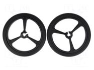 Wheel; black; Shaft: D spring; push-in; Ø: 40mm; Shaft dia: 3mm POLOLU