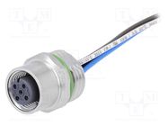 Connector: M12; socket; PIN: 4; female; A code-DeviceNet / CANopen HARTING