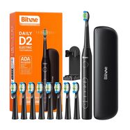 Sonic toothbrush with tips set and travel case D2 (black), Bitvae