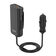 Budi 105W Car Charger, USB + USB-C, PD + QC 3.0 (Black), Budi