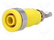 Connector: 4mm banana; socket; 32A; 1kV; yellow; nickel plated SCHÜTZINGER