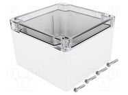 Enclosure: multipurpose; X: 120mm; Y: 120mm; Z: 80mm; 1554; grey; IP66 HAMMOND