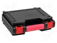 Case; transportation; ABS; 273x222x84mm; Colour: black,red 