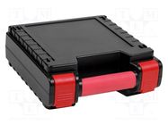 Case; transportation; ABS; 256x240x94mm; Colour: black,red 