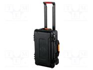 Case; tool case; with wheels; black; ABS; Body dim: 559x355x239mm 